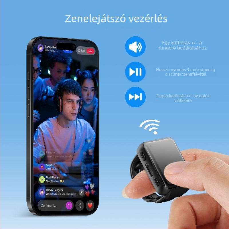 Bluetooth telefonos gyűrű távirányító BW906, ABS, Bluetooth 5.3, 6 g