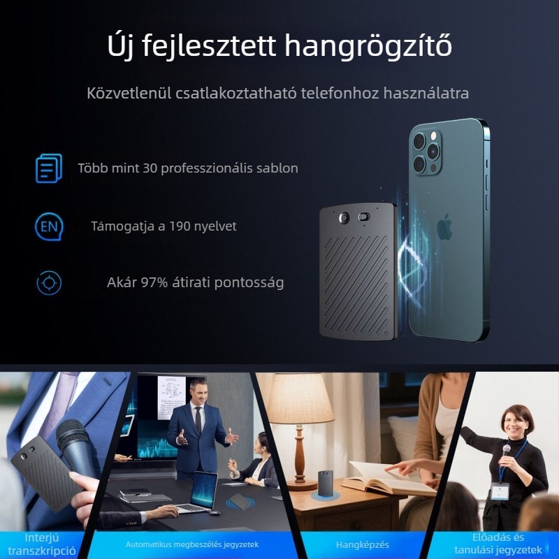 AI felvevő toll professzionális használatra — hordozható, semleges márka, felvételi idő 50