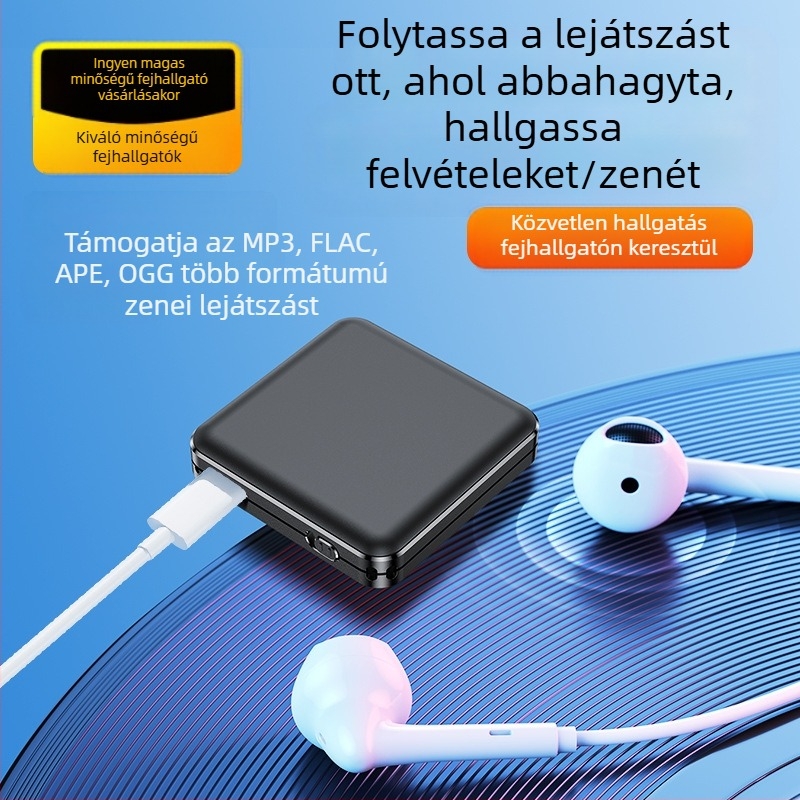 Új MP3 lejátszó beépített felvevővel, USB 2.0, WMA felvétel, 16/32/64/128GB tárhely, akár 160 óra felvételi idő