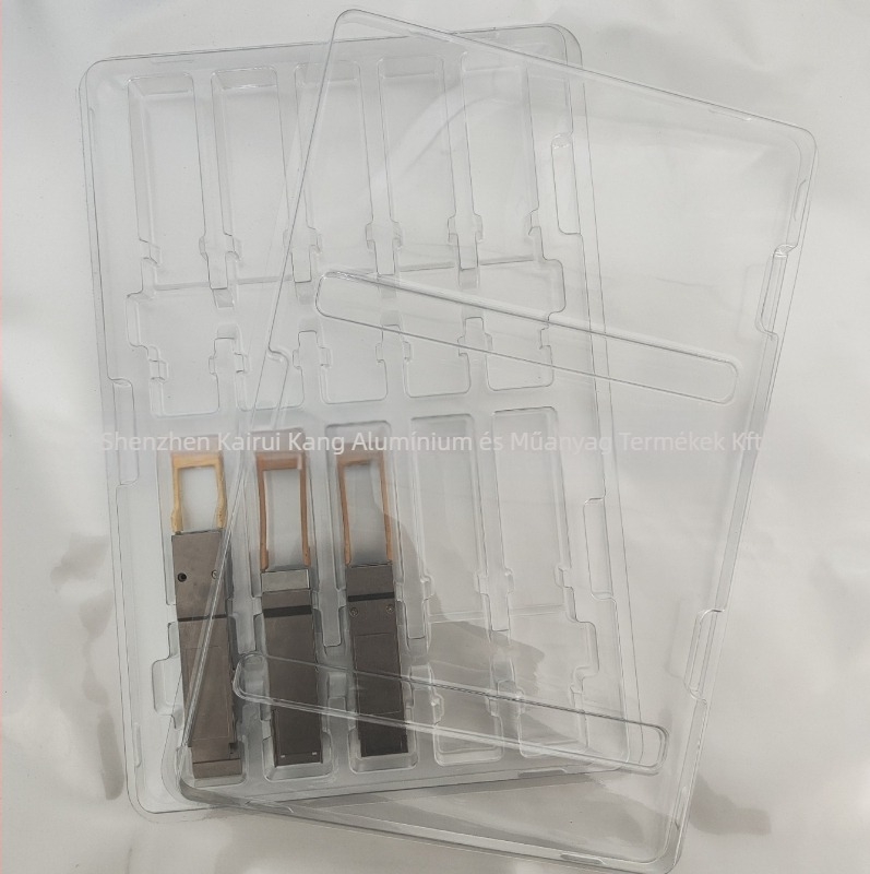 QSFP optikai modul — 10 darabos bliszter doboz (Kód: Qsfp10; Anyag: PET; Fal vastagsága: 0.7; Belső Ø: 19; Külső Ø: 128)