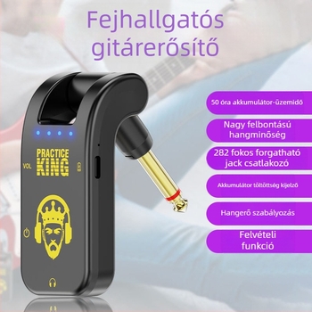 Gitár erősítő és effektpedál csendes gyakorláshoz, fejhallgatóval, ultranagy üzemidő és hangszer kiegészítő
