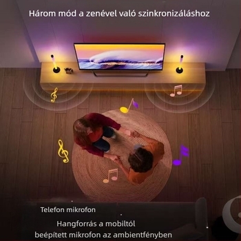 Hang-aktivált hangulatlámpa alkalmazásvezérléssel, USB-tápellátás, álló kivitel, modell 003