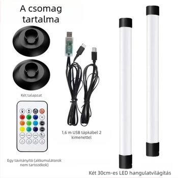 Hang-aktivált hangulatlámpa alkalmazásvezérléssel, USB-tápellátás, álló kivitel, modell 003