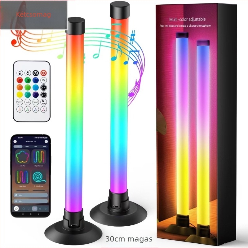 Hang-aktivált hangulatlámpa alkalmazásvezérléssel, USB-tápellátás, álló kivitel, modell 003