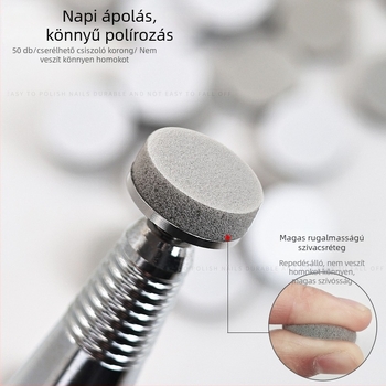 Körömépítő szivacs polírozó korongok – magas rugalmasságú szivacs, mini stílus, 50 db, csiszoló rúd