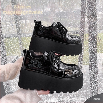 Platformos Mary Jane cipő nőknek, PU felső rész, kerek orr, platform magasság 6–8 cm, gumitalp