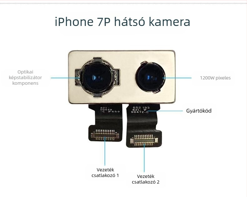 Apple hátsó kamera modul, CMOS szenzor, 12 MP, beépített