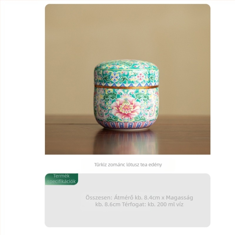 Tealevél-tároló Second Collection — kerámia, kézzel festett, hermetikusan záródó, új kínai stílus