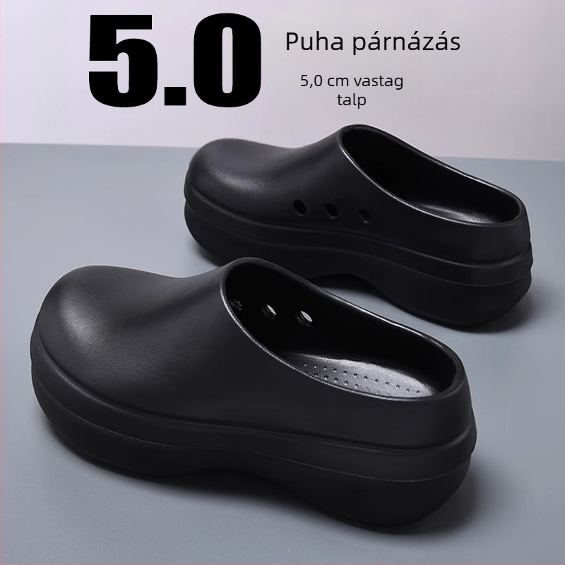 Férfi EVA szakács cipő — vastag csúszásmentes, vízálló és olajálló talp, injektált kivitel, nyár 2025