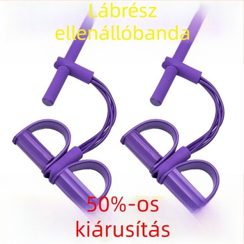 Elasztikus feszítő készülék hasizom-edzéshez pedálos feszítéssel – latex, feszítő kötél