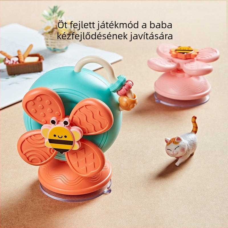 Baba csiga forgó csörgő – aranyos rajzfilmszereplővel, rágásra szánt és nyugtató játék kisgyerekeknek