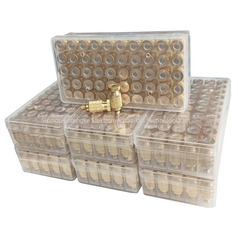 Kétlépcsős sárgaréz atomizáló fúvóka, 10-24 UNC menet, nagy nyomású (kert kültéri atomizáló rendszer)