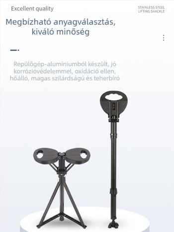 Túra bot ülőkével - Többcélú, kültéri, könnyű; Anyag: Környezetbarát PP + alumínium + PU párna; Súly: 920 g; Modell: Harmadik Generáció; Márka: HST