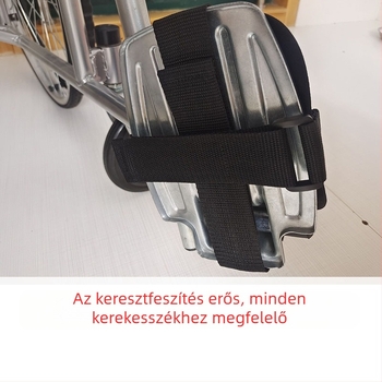 Home Care kerekesszékre tervezett biztonsági öv, láb rögzítőpánt, modell 049, Oxford anyag