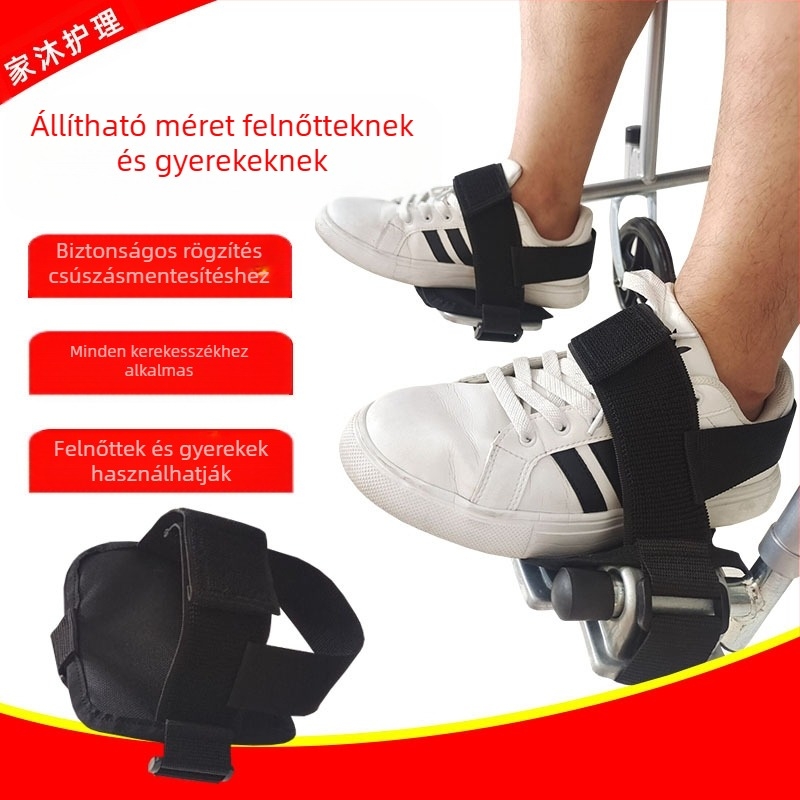 Home Care kerekesszékre tervezett biztonsági öv, láb rögzítőpánt, modell 049, Oxford anyag