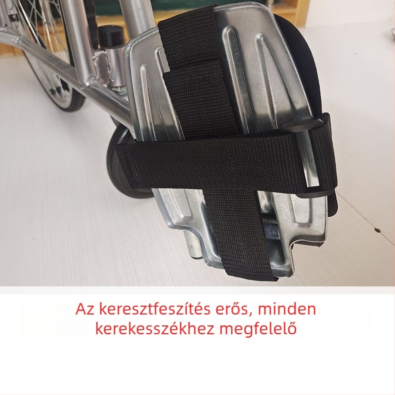 Home Care kerekesszékre tervezett biztonsági öv, láb rögzítőpánt, modell 049, Oxford anyag
