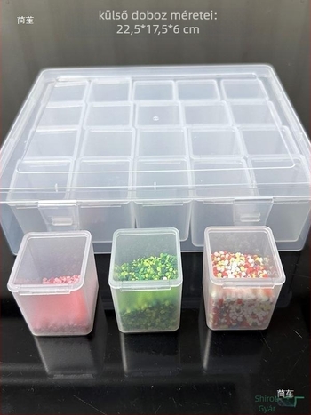 Japán stílusú ékszer- és gyöngy tároló doboz, 18L, logóval, autóban használható, DIY projektekhez