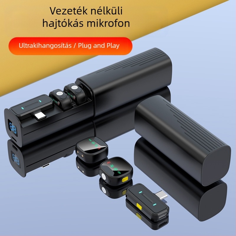 H26 vezeték nélküli lavalier mikrofon vevővel – mini klip-mikrofon élő közvetítéshez