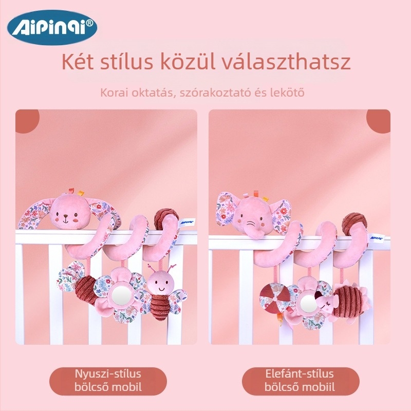 Párnás függő játék ágyneműhöz és babakocsihoz – tükör, BB Call, csörgő; 0–3 év; Modell 24688A