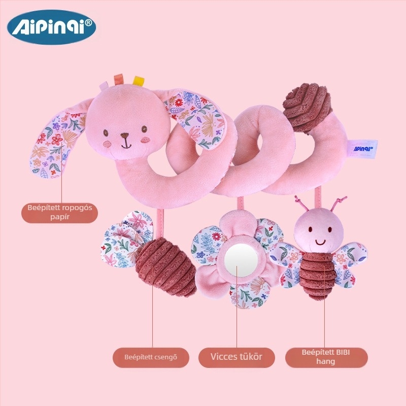 Párnás függő játék ágyneműhöz és babakocsihoz – tükör, BB Call, csörgő; 0–3 év; Modell 24688A