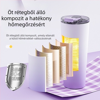 Hőszigetelt gyümölcslé készítő pohár beépített akkumulátorral, 60W, kapacitás 601–800 ml, 22 001 RPM fölött