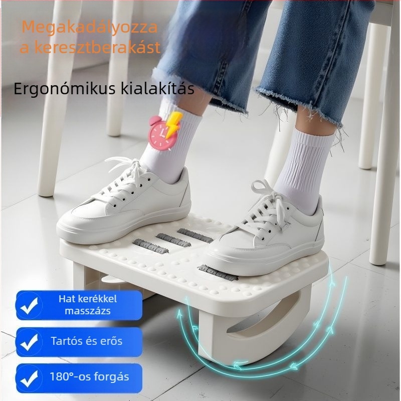 Az íróasztal alatti lábtámasz — ergonómikus műanyag lábtámasz, egyszerű modern stílus, nem összecsukható, nem testreszabható