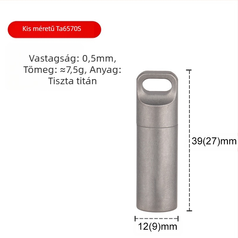 Tiartisan tiszta titánból készült zárt orvosi tároló – kültéri túléléshez és EDC-hez