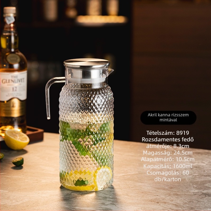 Hidegvíz-kanna, PC anyagból, hőálló, nagy kapacitású, logó nyomtatási lehetőség