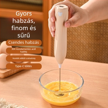 Vezeték nélküli elektromos kézi mixer 3 sebességgel, tejhabosító és tojáskeverő, 150W, D6 modell