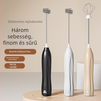 Vezeték nélküli elektromos kézi mixer 3 sebességgel, tejhabosító és tojáskeverő, 150W, D6 modell