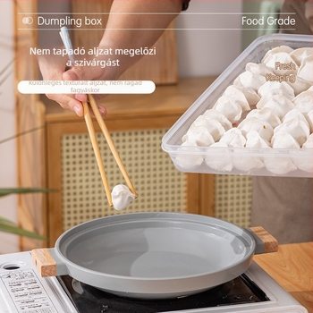 Dumpling fagyasztó doboz fedéllel – élelmiszer-minőségű műanyagból, tárolásra
