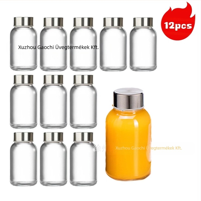 Szódalime üvegből készült gyümölcslé palackok, lezárható italos palackok, 6 vagy 12 darabos csomag, kapacitások 90ml/150ml/280ml