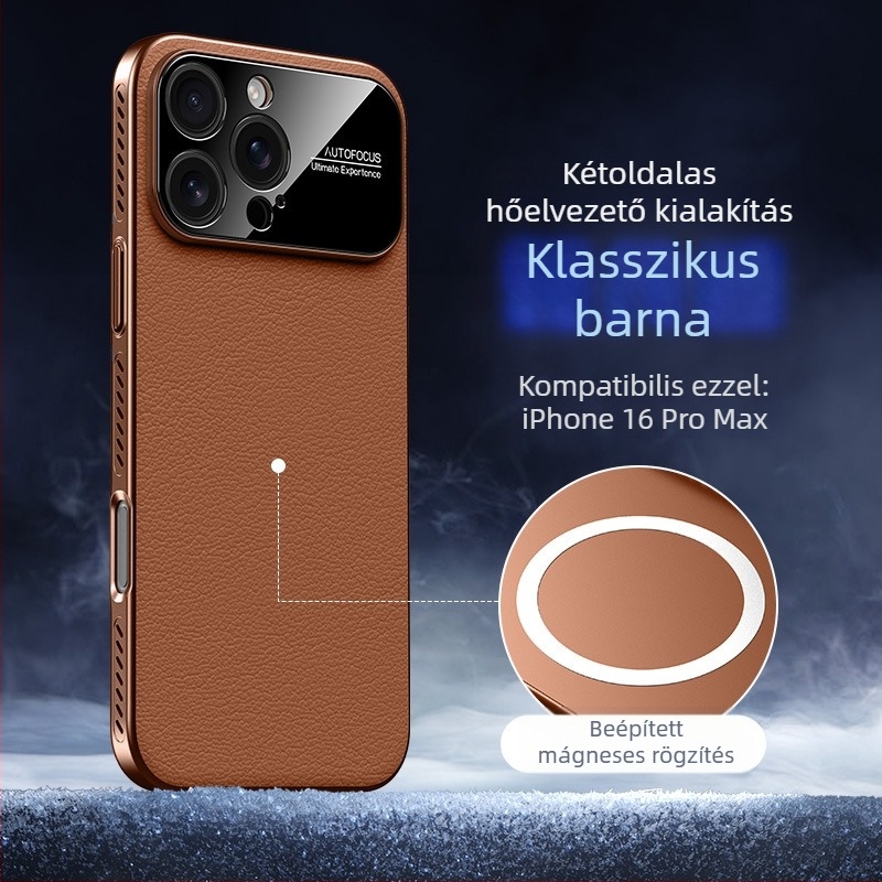 Kemény hátlap iPhone 14, 14 Pro és 14 Pro Max modellhez — PC anyag, domborított felület, hőelvezetés, mágneses zár, ütésálló védelem