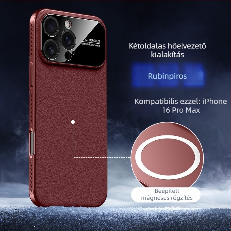 Kemény hátlap iPhone 14, 14 Pro és 14 Pro Max modellhez — PC anyag, domborított felület, hőelvezetés, mágneses zár, ütésálló védelem