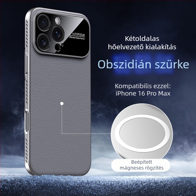 Kemény hátlap iPhone 14, 14 Pro és 14 Pro Max modellhez — PC anyag, domborított felület, hőelvezetés, mágneses zár, ütésálló védelem
