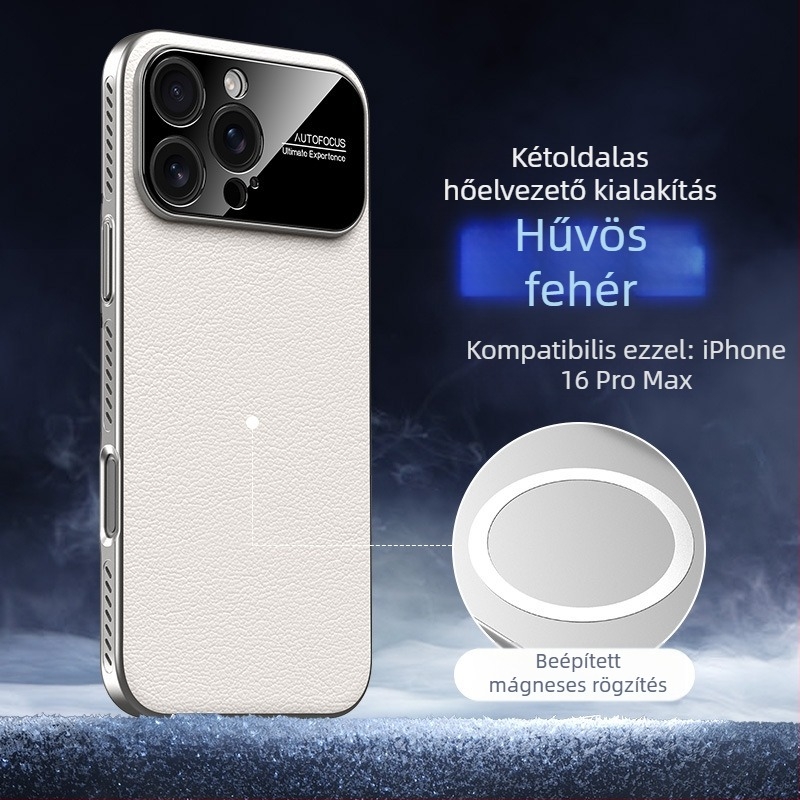 Kemény hátlap iPhone 14, 14 Pro és 14 Pro Max modellhez — PC anyag, domborított felület, hőelvezetés, mágneses zár, ütésálló védelem
