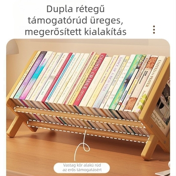 Asztali könyvespolc, Nanmu bambusz, Modern minimalist stílus, Irodai szervező, Bambusz felület