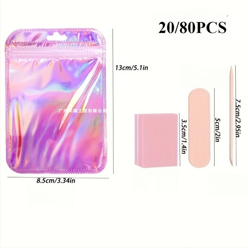 Körömápolási eszközök készlet leválasztható körömreszelővel és fa pálcával – modell 614890737657