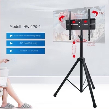 Mozgatható padlón álló LCD TV/monitor állvány forgó függőleges tartóval