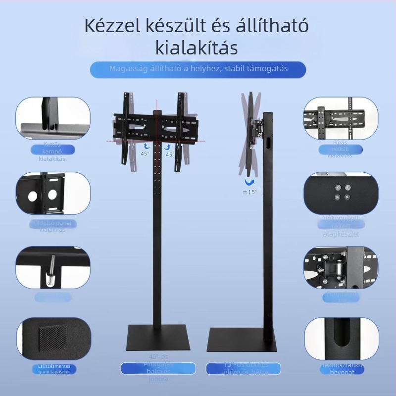 Mozgatható padlón álló LCD TV/monitor állvány forgó függőleges tartóval