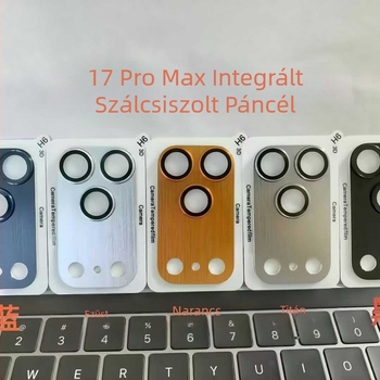 Akersen edzett üveg teljes körű objektívvédő iPhone 17 Pro / 17 Pro Max számára, brushed metal páncél, ujjlenyomat-mentes, zuhanásálló, antibakteriális, automatikus javítás