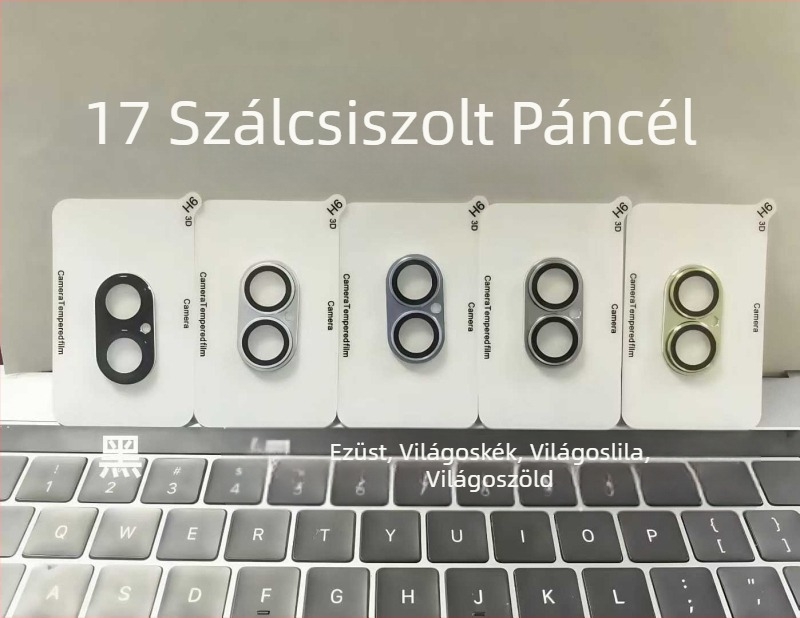 Akersen edzett üveg teljes körű objektívvédő iPhone 17 Pro / 17 Pro Max számára, brushed metal páncél, ujjlenyomat-mentes, zuhanásálló, antibakteriális, automatikus javítás