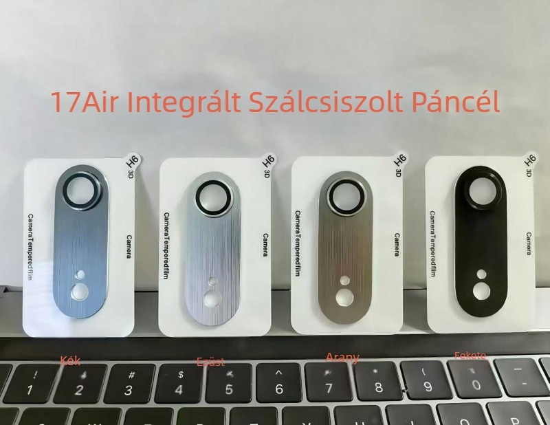 Akersen edzett üveg teljes körű objektívvédő iPhone 17 Pro / 17 Pro Max számára, brushed metal páncél, ujjlenyomat-mentes, zuhanásálló, antibakteriális, automatikus javítás