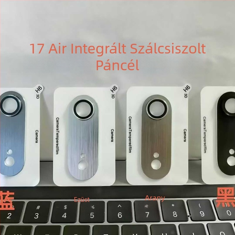 Akersen edzett üveg teljes körű objektívvédő iPhone 17 Pro / 17 Pro Max számára, brushed metal páncél, ujjlenyomat-mentes, zuhanásálló, antibakteriális, automatikus javítás