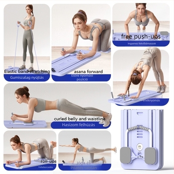 Hasizom görgő és Pilates tábla – összecsukható otthoni fitnesz eszköz, modell plt, tömeg 4800 g, 4 darabos készlet