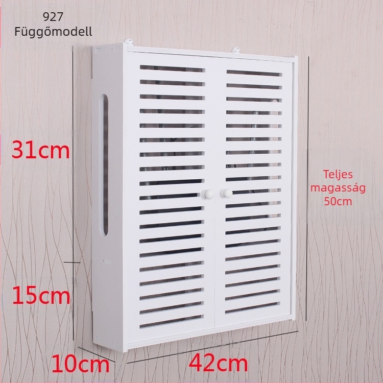 Két szintes falra szerelhető polc multimédiához és vezeték nélküli routerhez – fúrás nélküli szerelés