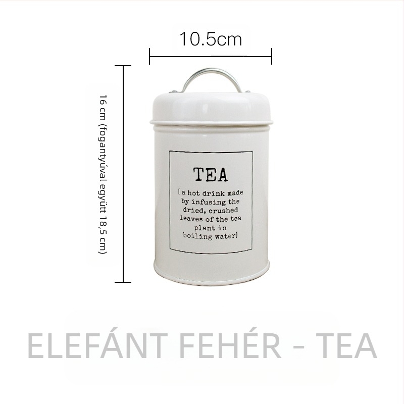 Fém kör alakú zárható, tömítő gyűrűvel ellátott edény tejpor, kávé, tea, cukorka és arcmaszk por számára; kapacitás 300 ml alatt