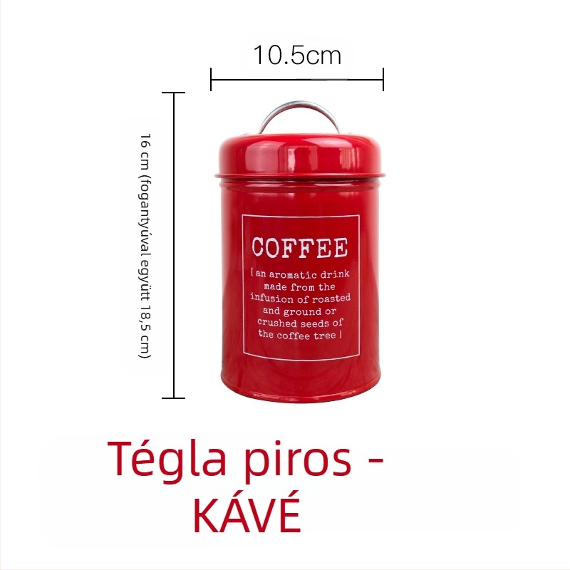 Fém kör alakú zárható, tömítő gyűrűvel ellátott edény tejpor, kávé, tea, cukorka és arcmaszk por számára; kapacitás 300 ml alatt