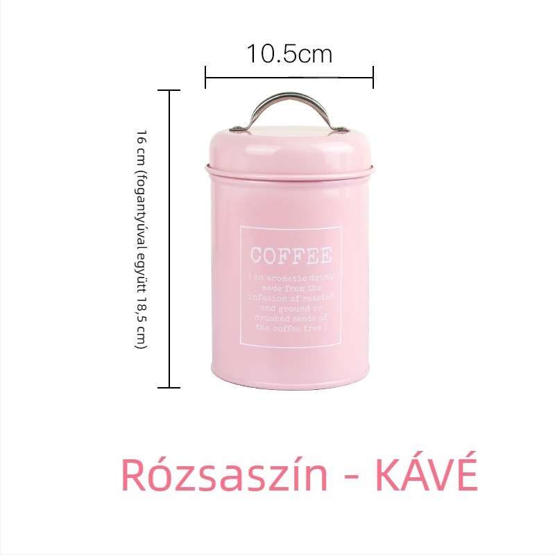 Fém kör alakú zárható, tömítő gyűrűvel ellátott edény tejpor, kávé, tea, cukorka és arcmaszk por számára; kapacitás 300 ml alatt