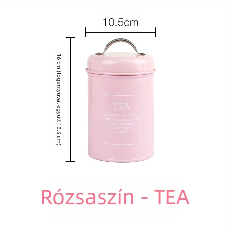 Fém kör alakú zárható, tömítő gyűrűvel ellátott edény tejpor, kávé, tea, cukorka és arcmaszk por számára; kapacitás 300 ml alatt